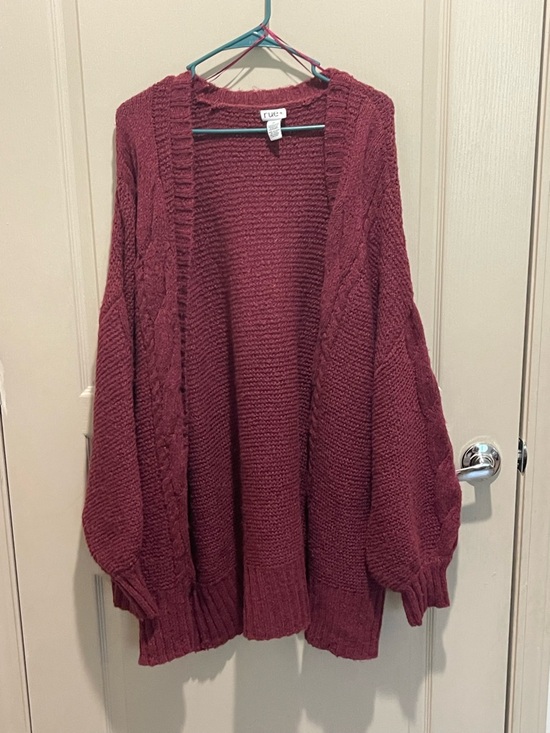 Rue21 Sweaters - NWOT- Rue21+. Chunky Open-Front Cable Cardigan - Wine size 3X